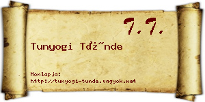 Tunyogi Tünde névjegykártya