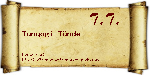 Tunyogi Tünde névjegykártya